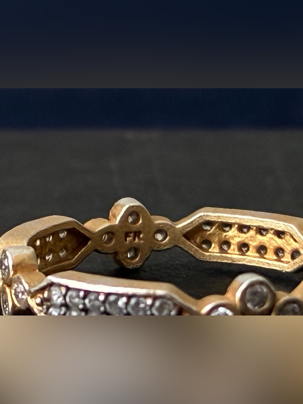 Freida Rothman Stackable Floral Ring Sz 7 - Picture 3 of 10